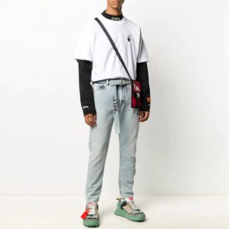 FW20 Human Skeleton Arrow Short-sleeve Tee Men’ s White