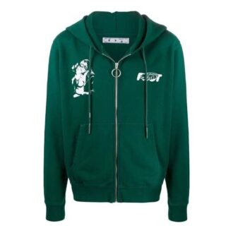 FW20 Kiss 21 Zipper Hooded Jacket Men Green