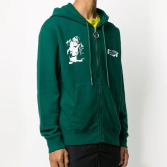 FW20 Kiss 21 Zipper Hooded Jacket Men Green