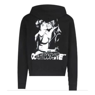 FW20 Kissing Printing Hooded Pullover Men Black