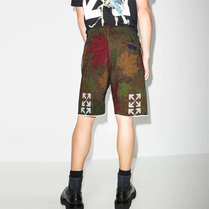 FW20 Leaf CamouflageArrowApplique Shorts Men’ s Khaki/Green