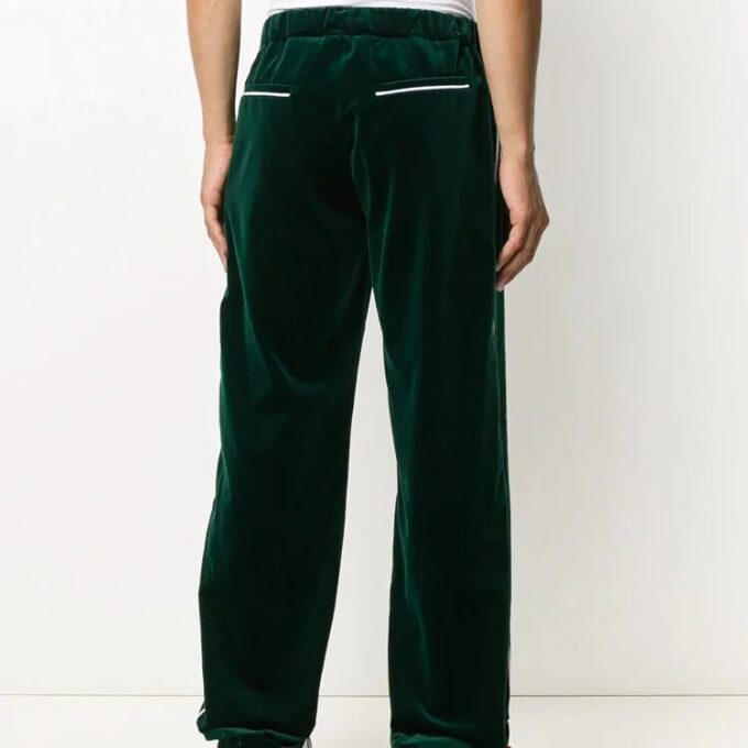 FW20 Logo-Patch Velvet-Effect Trousers