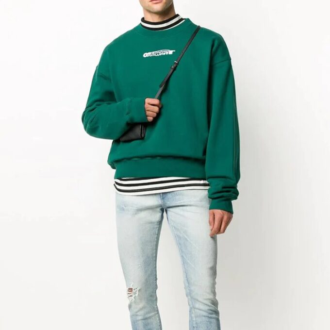 FW20 Logo Printing Pullover Men Green
