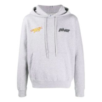 FW20 LogoPrinting Hooded Pullover Men Grey