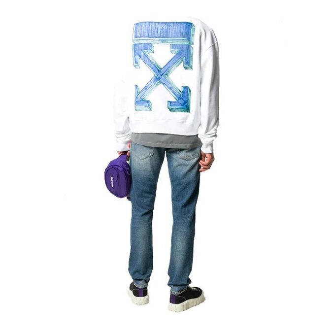 FW20 Marker Arrows Loose Sweater Men White