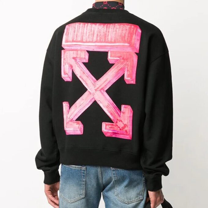 FW20 Marker Arrows Printing Pullover Men Black