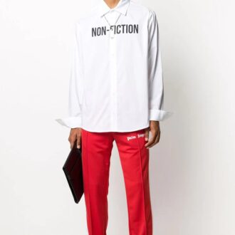 FW20 Non-Fiction Printing Long-sleeved Shirt Men White