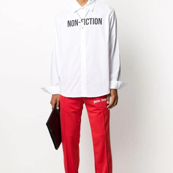 FW20 Non-Fiction Printing Long-sleeved Shirt Men White