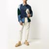 FW20 Patchwork Design Denim Jacket Men Blue