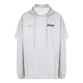 FW20 Pivo Flash Logo Applique Hooded Sweater Men’ s Grey