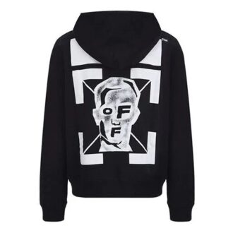 FW20 Pivot Fish Printing Hooded Pullover Men Black