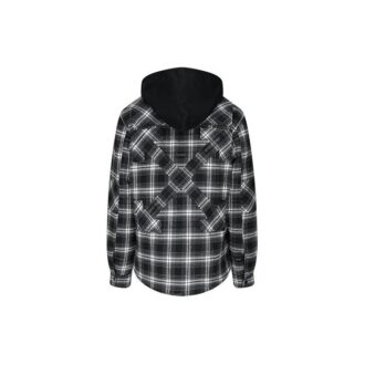 FW20 Plaid Hooded Long-sleeve Coat Men’ s Black