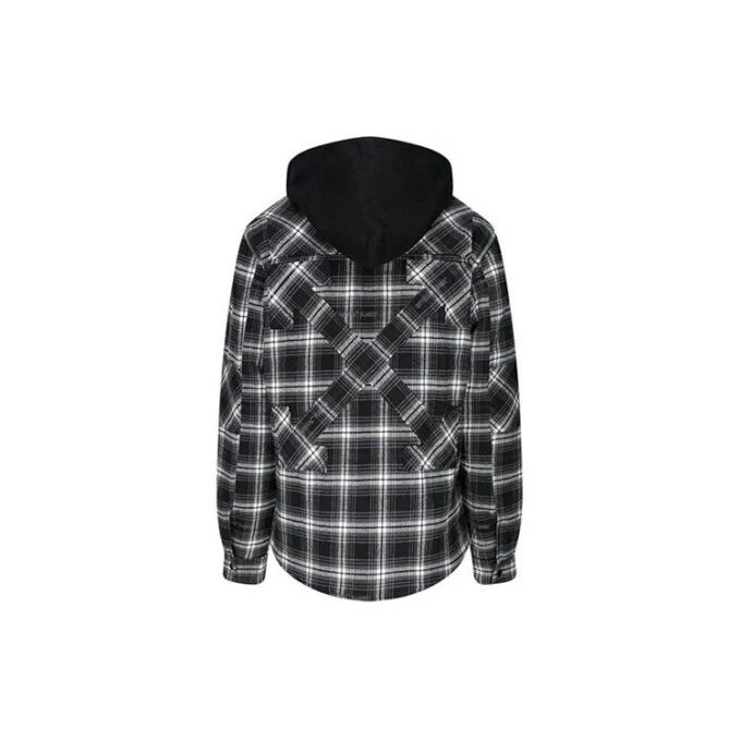 FW20 Plaid Hooded Long-sleeve Coat Men’ s Black