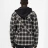 FW20 Plaid Hooded Long-sleeve Coat Men’ s Black