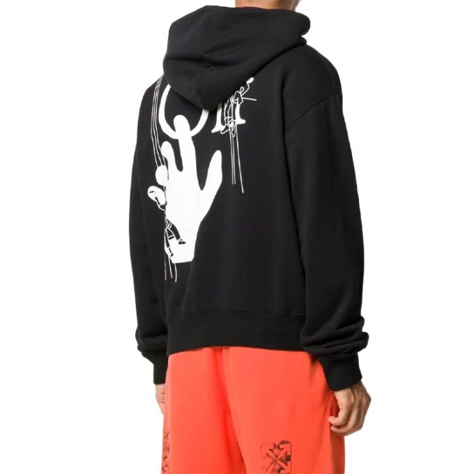 FW20 Printing Hooded Pullover Men Black