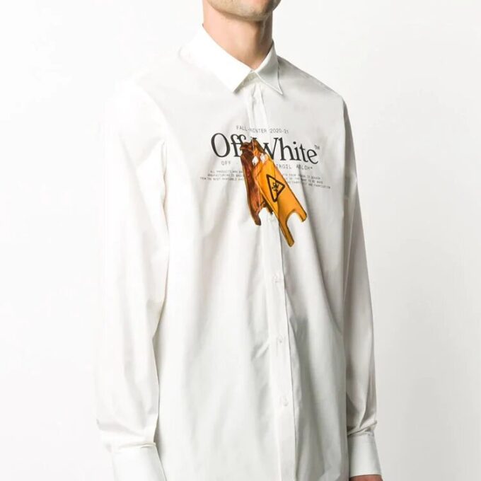 FW20 Printing Long-sleeved Shirt Men White