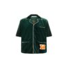 FW20 Short-Sleeved Shirt Velet short-sleeve Shirt Men’ s Green