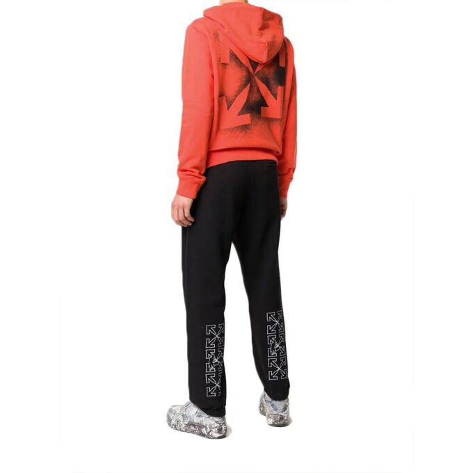 FW20 Stencil Hooded Pullover Men Orange