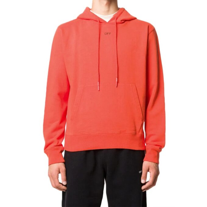 FW20 Stencil Hooded Pullover Men Orange