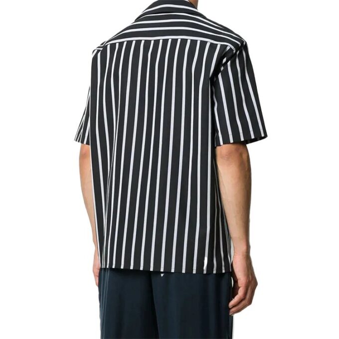 Fw20 Stripe Pattern Bowling Shape Short Sleeve Shirt