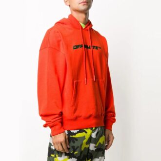 FW20 Trellis Loose Hooded Pullover Men Orange