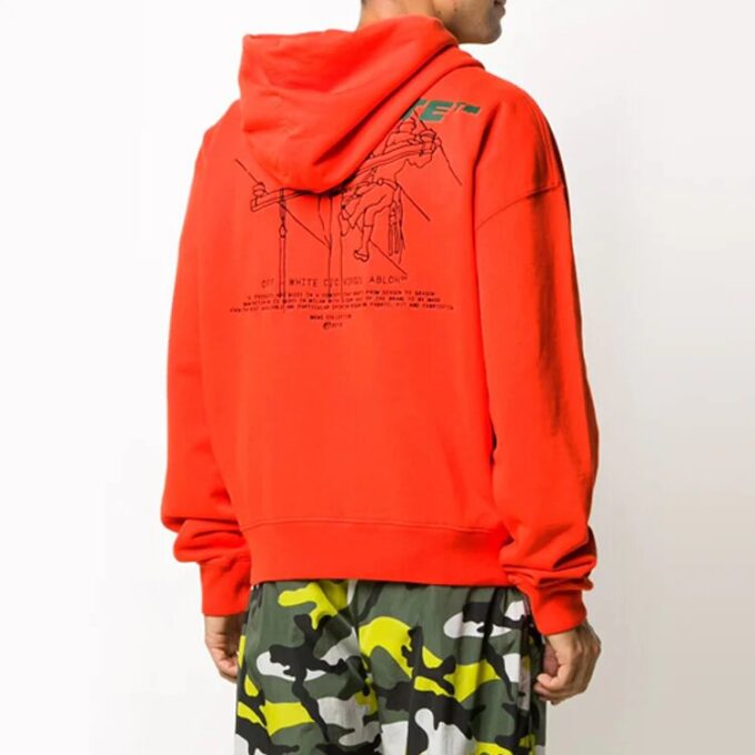 FW20 Trellis Loose Hooded Pullover Men Orange