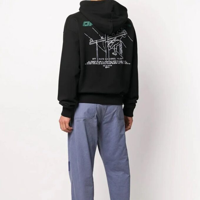 FW20 Trellis Worker Hooded Pullover Men Black