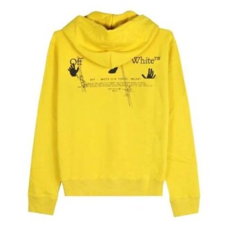 FW20 Workers Logo Printing Hooded Pullover Men Yellow