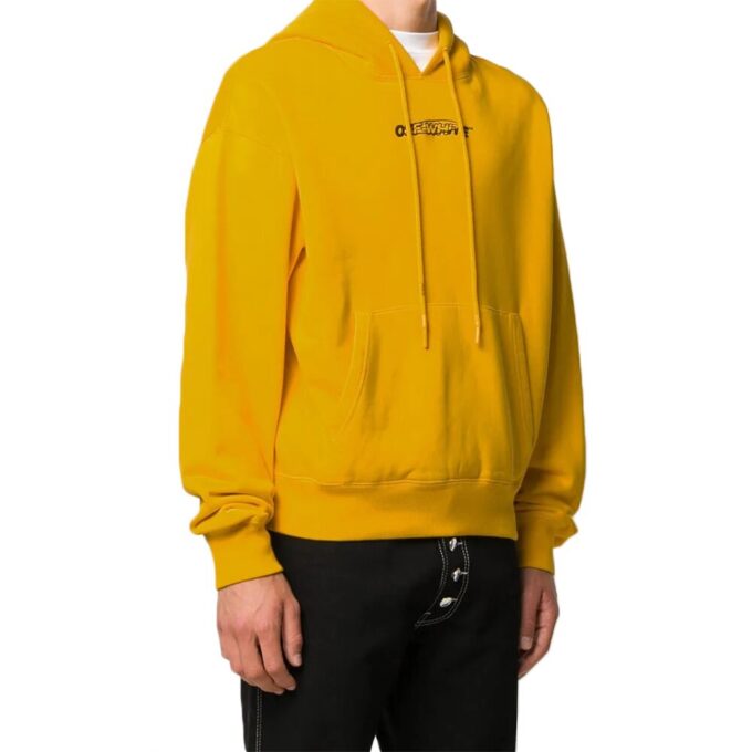 FW20 Workers Printing Hooded Pullover Men Yellow