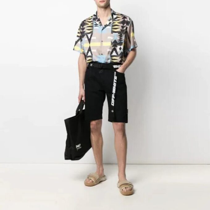 FW21 Alphabet Belt Design Casual Shorts Version Black