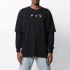 FW21 Alphabet Pattern Printing Round Neck Long Sleeves Black
