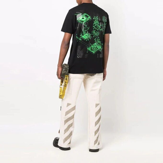 FW21 Alphabet Printing Pattern Short Sleeve Ordinary Version Black