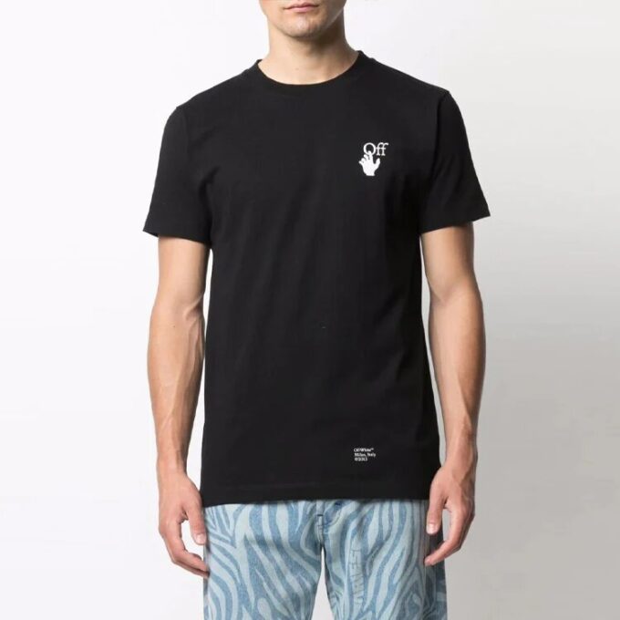 FW21 Alphabet Printing Round Neck Short Sleeve Version Black