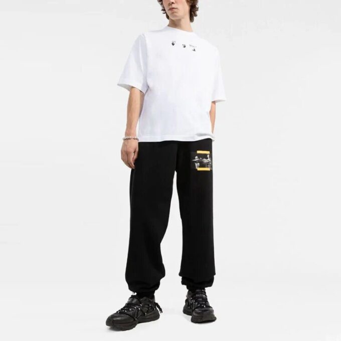 FW21 Arrow Cotton Round Neck Short Sleeve Slim Fit Version White