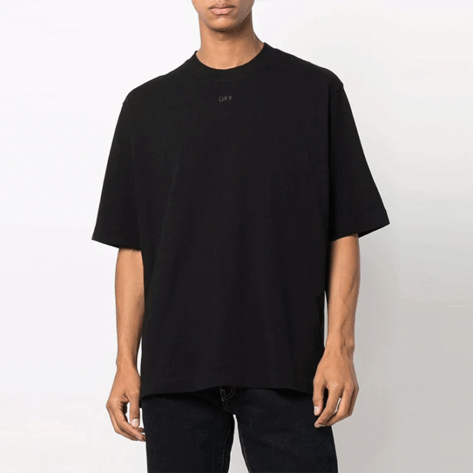 FW21 Arrow Logo Pattern Round Neck Short Sleeve Ordinary Version Black