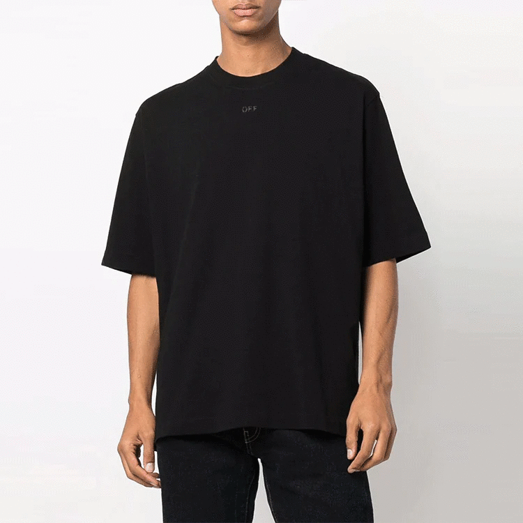 FW21 Arrow Logo Pattern Round Neck Short Sleeve Ordinary Version Black
