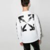 FW21 Arrow Logo Printing Round Neck Long Sleeves Ordinary Version White