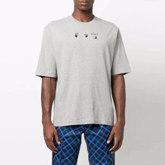 FW21 Arrow Logo Printing Round Neck Short Sleeve Ordinary Version Gray
