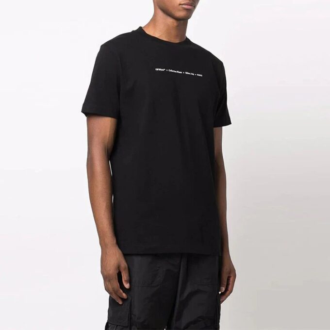 FW21 Arrow Pattern Alphabet Solid Color Short Sleeve Version Black