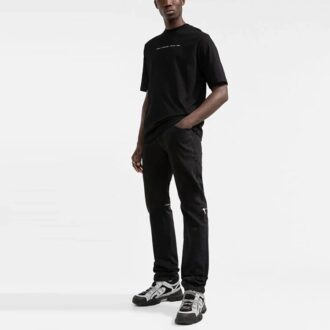 FW21 Arrow Pattern Logo Printing Round Neck Short Sleeve Ordinary Version Black