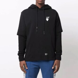 FW21 Arrow Pattern Printing Double Layer Sleeve Version Black