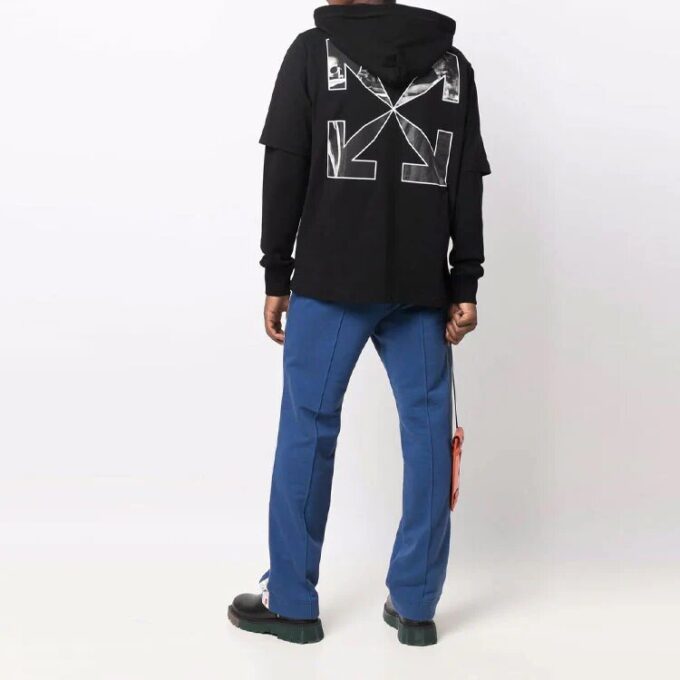 FW21 Arrow Pattern Printing Double Layer Sleeve Version Black