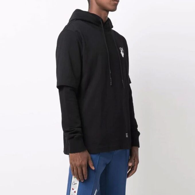 FW21 Arrow Pattern Printing Double Layer Sleeve Version Black