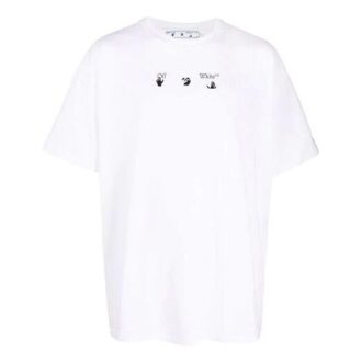 FW21 Arrow Pattern Printing Short Sleeve Loose Fit White