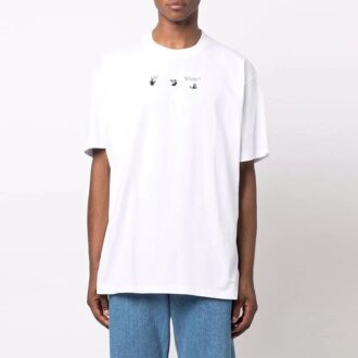 FW21 Arrow Pattern Printing Short Sleeve Loose Fit White