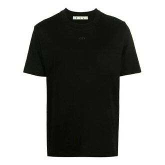 FW21 Arrow Pattern Solid Color Round Neck Short Sleeve Ordinary Version Black
