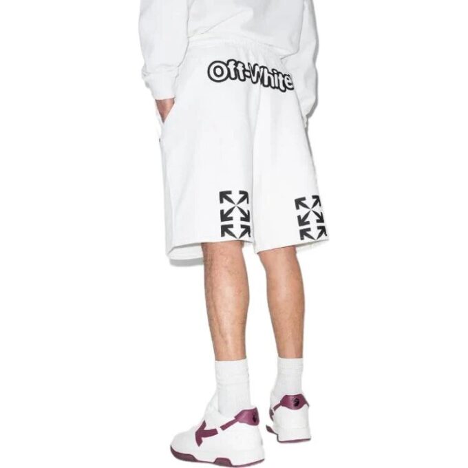 FW21 Arrow Pattern Sports Shorts Loose Fit White