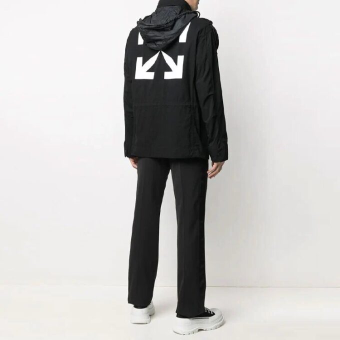 FW21 Arrows Logo Cargo Pocket Solid Color Long Sleeves Jacket Ordinary Version Black
