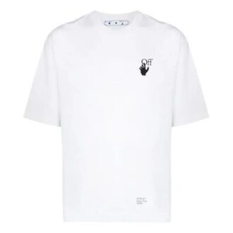 FW21 Caravaggio Arrow Pattern Round Neck Short Sleeve Loose Fit White