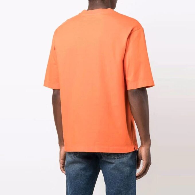 FW21 Chest Logo Printing Round Neck Short Sleeve Ordinary Version Orange